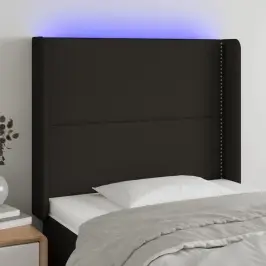 Galvūgalis Su Led, Juodos Spalvos, 83X16X118/128cm Audinys