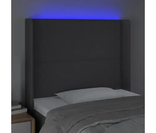 Gultas Galvgalis Ar Led, 93X16X118/128 Cm, Tumši Pelēks Audums Vidaxl