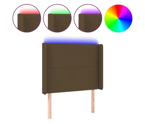 Gultas Galvgalis Ar Led, 93X16X118/128 Cm, Tumši Brūns Audums Vidaxl