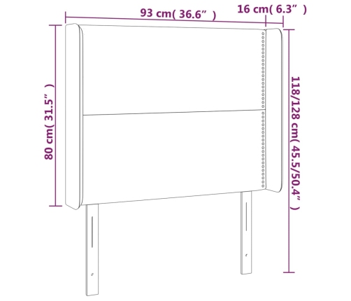Gultas Galvgalis Ar Led, 93X16X118/128 Cm, Tumši Brūns Audums Vidaxl