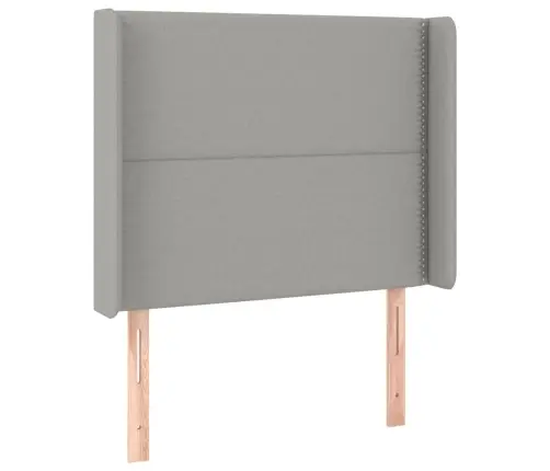Gultas Galvgalis Ar Led, 103X16X118/128 Cm, Gaiši Pelēks Audums Vidaxl