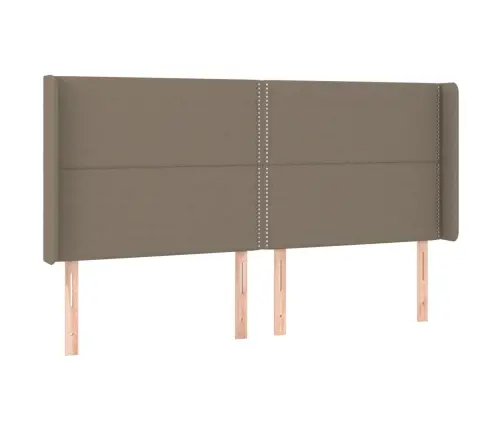 Galvūgalis Su Led, Taupe Spalvos, 203X16X118/128cm Audinys