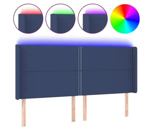 Galvūgalis Su Led, Mėlynos Spalvos, 203X16X118/128cm Audinys