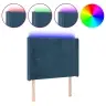 Galvūgalis Su Led, Tamsiai Mėlynas, 83X16X118/128cm Aksomas Galvūgalis Su Led, Tamsiai Mėlynas, 83X16X118/128cm Aksomas