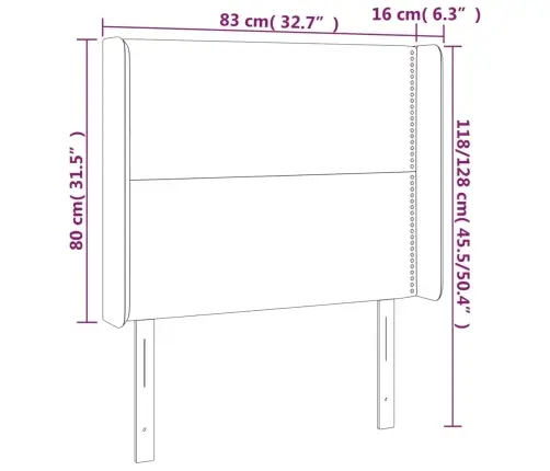 Galvūgalis Su Led, Tamsiai Mėlynas, 83X16X118/128cm Aksomas Galvūgalis Su Led, Tamsiai Mėlynas, 83X16X118/128cm Aksomas