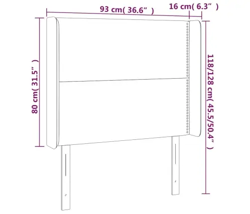 Gultas Galvgalis Ar Led, 93X16X118/128 Cm, Tumši Zaļš Samts Vidaxl