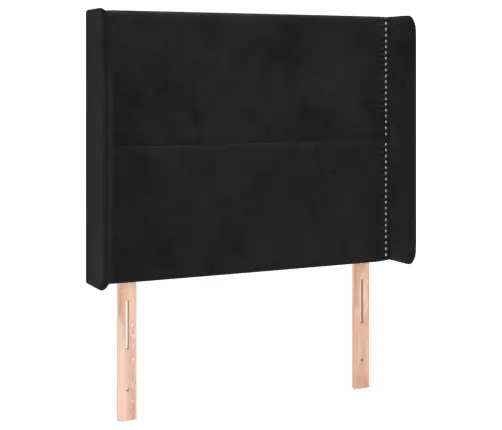 Gultas Galvgalis Ar Led, 103X16X118/128 Cm, Melns Samts Vidaxl