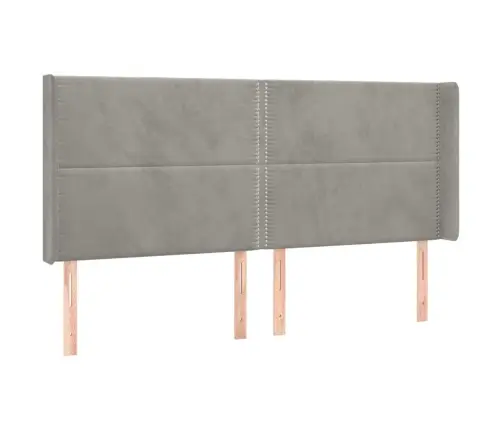 Led-Voodipeats, Helehall, 183X16X118/128 cm Samet