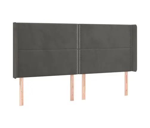 Led-Voodipeats, Tumehall, 183X16X118/128 cm Samet