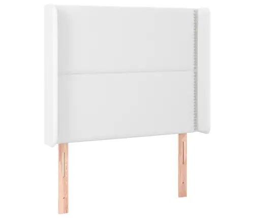 Gultas Galvgalis Ar Led, 93X16X118/128 Cm, Balta Mākslīgā Āda Vidaxl