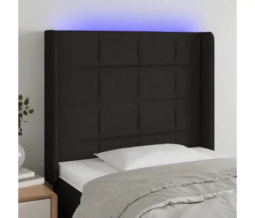Led-Voodipeats, Must, 83X16X118/128 cm Kangas
