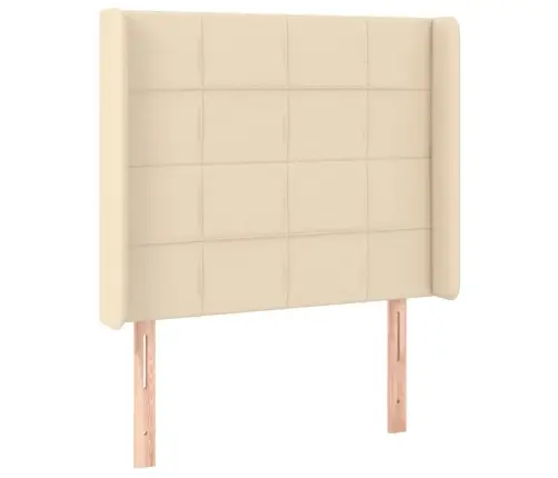 Gultas Galvgalis Ar Led, 83X16X118/128 Cm, Krēmkrāsas Audums Vidaxl