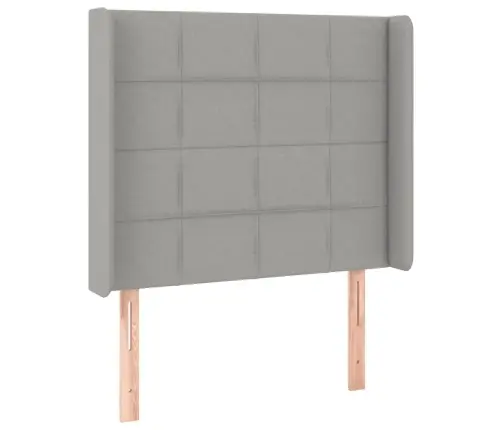 Gultas Galvgalis Ar Led, 93X16X118/128 Cm, Gaiši Pelēks Audums Vidaxl