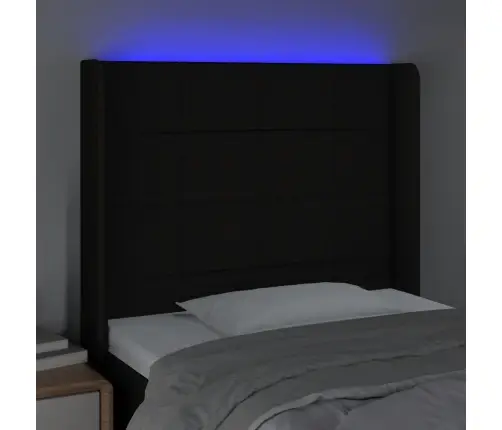 Galvūgalis Su Led, Juodos Spalvos, 93X16X118/128cm Audinys