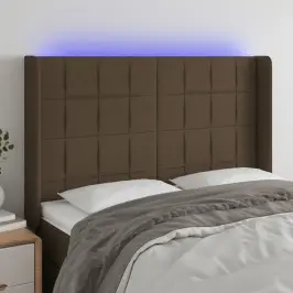 Gultas Galvgalis Ar Led, 147X16X118/128 Cm, Tumši Brūns Audums Vidaxl