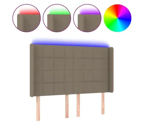 Led-Voodipeats, Pruunikashall, 147X16X118/128 cm Kangas