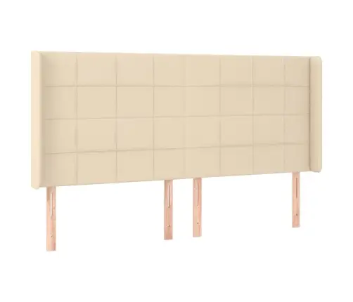 Led-Voodipeats, Kreemjas, 163X16X118/128 cm Kangas