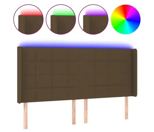 Led-Voodipeats, Tumepruun, 183X16X118/128 cm Kangas