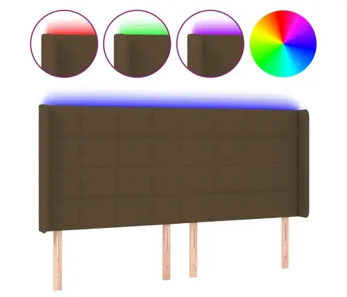 Led-Voodipeats, Tumepruun, 203X16X118/128 cm Kangas