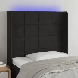 Gultas Galvgalis Ar Led, 83X16X118/128 Cm, Melns Samts Vidaxl