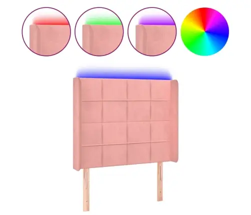 Led-Voodipeats, Roosa, 83X16X118/128 cm Samet