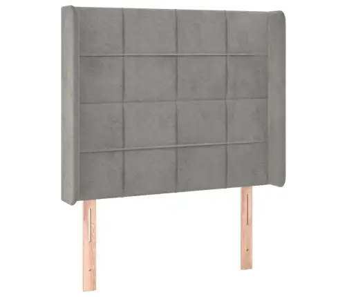 Galvūgalis Su Led, Šviesiai Pilkas, 103X16X118/128cm Aksomas