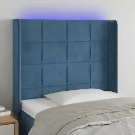 Gultas Galvgalis Ar Led, 103X16X118/128 Cm, Tumši Zils Samts Vidaxl