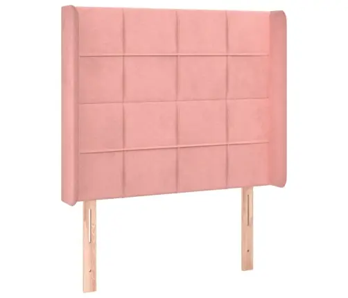 Led-Voodipeats, Roosa, 103X16X118/128 cm Samet