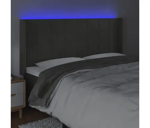 Led-Voodipeats, Tumehall, 163X16X118/128 cm Samet