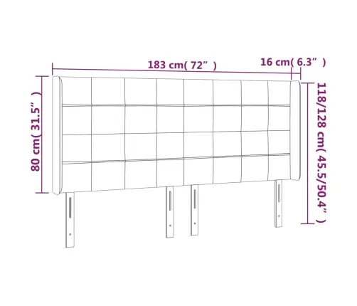 Gultas Galvgalis Ar Led, 183X16X118/128 Cm, Tumši Pelēks Samts Vidaxl Gultas Galvgalis Ar Led, 183X16X118/128 Cm, Tumši Pelēks Samts Vidaxl