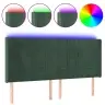 Gultas Galvgalis Ar Led, 183X16X118/128 Cm, Tumši Zaļš Samts Vidaxl