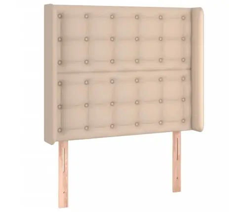 Gultas Galvgalis Ar Led, 83X16X118/128Cm, Kapučīno Mākslīgā Āda Vidaxl