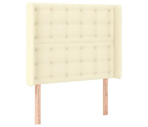 Gultas Galvgalis Ar Led, 93X16X118/128 Cm, Krēmkrāsas Vidaxl