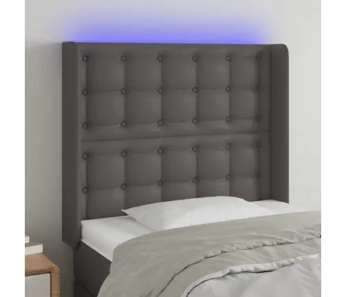 Gultas Galvgalis Ar Led, 103X16X118/128 Cm, Pelēka Mākslīgā Āda Vidaxl Gultas Galvgalis Ar Led, 103X16X118/128 Cm, Pelēka Mākslīgā Āda Vidaxl
