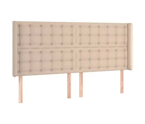 Gultas Galvgalis Ar Led, 183X16X118/128 Cm, Kapučīno Vidaxl