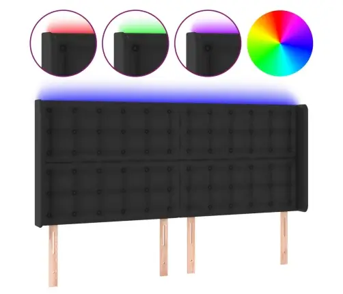 Galvūgalis Su Led, Juodos Spalvos, 203X16X118/128 Cm