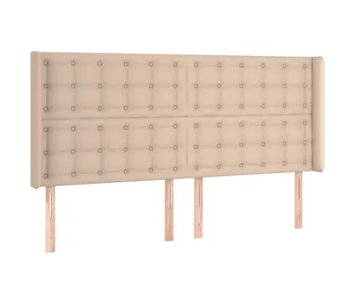 Led-Voodipeats, Cappuccino, 203X16X118/128 cm Kunstnahk Led-Voodipeats, Cappuccino, 203X16X118/128 cm Kunstnahk