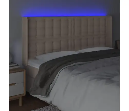 Led-Voodipeats, Cappuccino, 203X16X118/128 cm Kunstnahk Led-Voodipeats, Cappuccino, 203X16X118/128 cm Kunstnahk