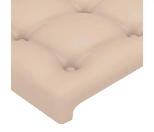 Led-Voodipeats, Cappuccino, 203X16X118/128 cm Kunstnahk Led-Voodipeats, Cappuccino, 203X16X118/128 cm Kunstnahk