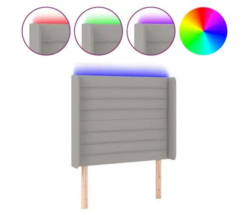 Galvūgalis Su Led, Šviesiai Pilkas, 93X16X118/128cm Audinys