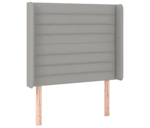 Gultas Galvgalis Ar Led, 103X16X118/128 Cm, Gaiši Pelēks Audums Vidaxl