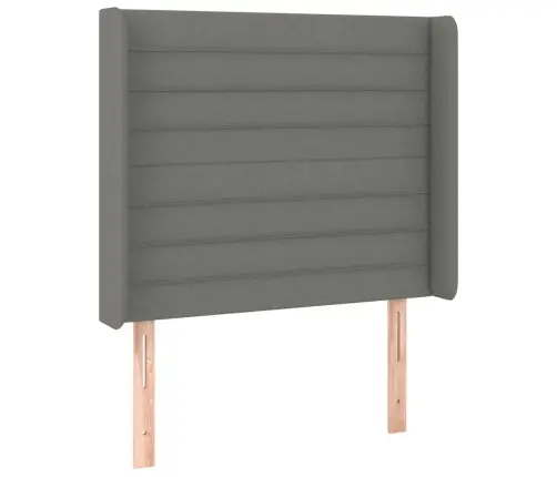 Gultas Galvgalis Ar Led, 103X16X118/128 Cm, Tumši Pelēks Audums Vidaxl