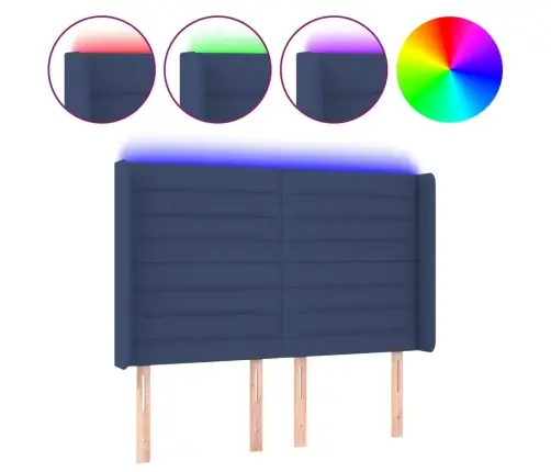 Galvūgalis Su Led, Mėlynos Spalvos, 147X16X118/128cm Audinys