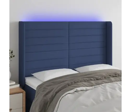Galvūgalis Su Led, Mėlynos Spalvos, 147X16X118/128cm Audinys