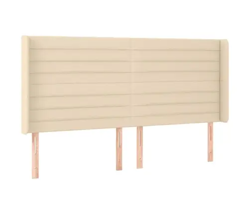 Gultas Galvgalis Ar Led, 203X16X118/128 Cm, Krēmkrāsas Audums Vidaxl Gultas Galvgalis Ar Led, 203X16X118/128 Cm, Krēmkrāsas Audums Vidaxl