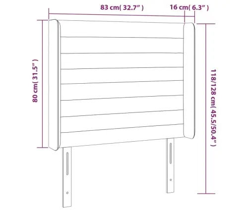 Gultas Galvgalis Ar Led, 83X16X118/128 Cm, Tumši Zils Samts Vidaxl