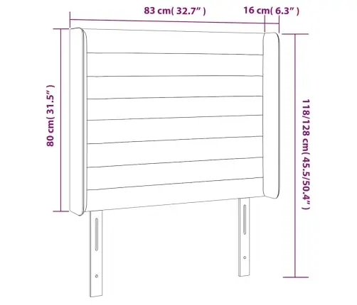 Gultas Galvgalis Ar Led, 83X16X118/128 Cm, Tumši Zils Samts Vidaxl