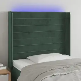 Gultas Galvgalis Ar Led, 93X16X118/128 Cm, Tumši Zaļš Samts Vidaxl