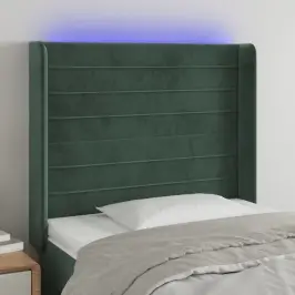 Gultas Galvgalis Ar Led, 103X16X118/128 Cm, Tumši Zaļš Samts Vidaxl