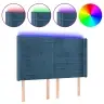 Gultas Galvgalis Ar Led, 147X16X118/128 Cm, Tumši Zils Samts Vidaxl